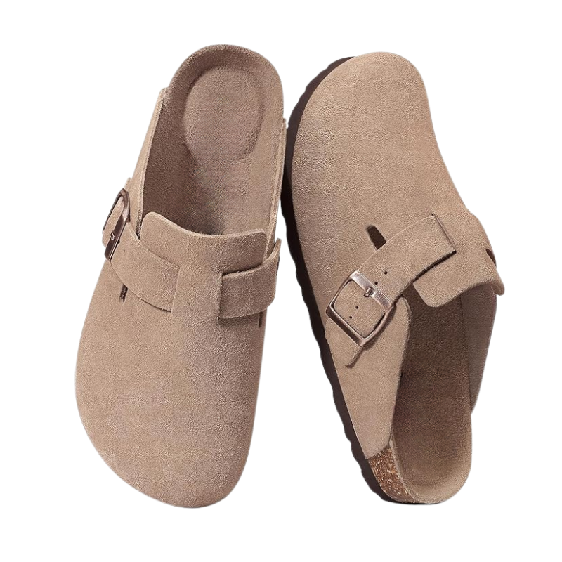 Suede Clogs for Women and Men – Cork Footbed Slip-On Mules - Copy