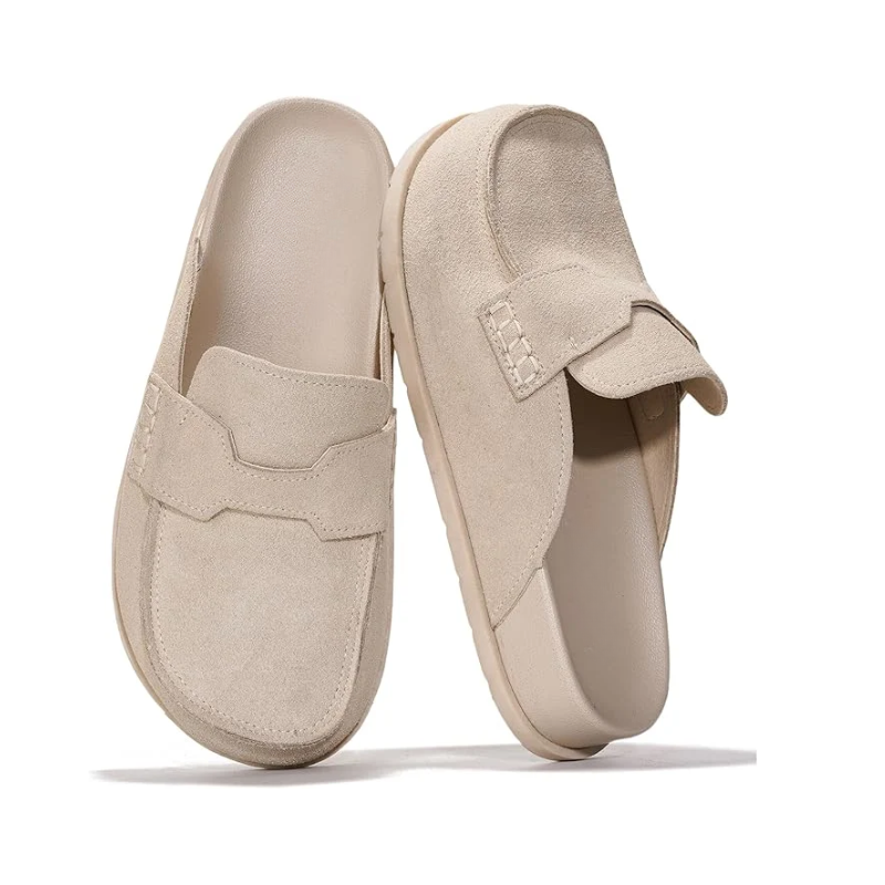 Women’s Leather Clogs – Memory Foam Slip-On Mules